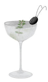 An illustration of a Knightor Dry Martini using Knightor Vermouth.